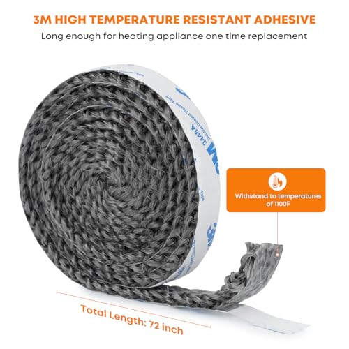 Stanbroil Stove Gasket Tape, 5/8" Width, 1/4" Thick, 72" Length - size: 5/8" Wide - 1/4" Thick