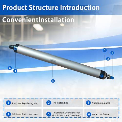 CG WEITENG Pneumatic Mini Pneumatic Cylinder MAL Single Rod Aluminum Double Acting Pneumatic Cylinder 32mm Bore 300mm Stroke(MAL32x300) - color: MAL-32 mm, size: 300 mm