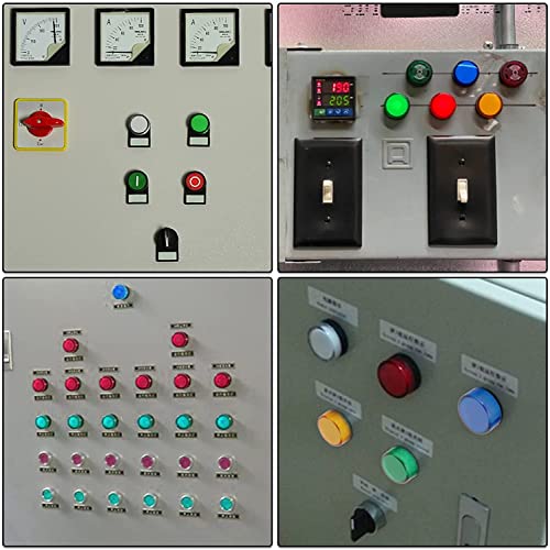 GASHER 12V/24V/110V 20mA Energy Saving Indicator Light Mounting Hole Size 22mm (7/8 Inch) Red Green Yellow (24V) 6 Pcs - style: 24V
