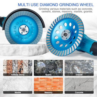 Diamond Concrete Grinding Cup Wheels 180mm 7" Turbo Row Segment, Fits 7/8" Arbor, Shaping Polishing Cleaning Concrete Masonry Marble Granite Brick - style: 7" Turbo Row