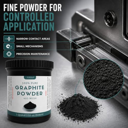 TITGGI Graphite Powder, 1 Quart Jar, Fine Black Graphite Raw