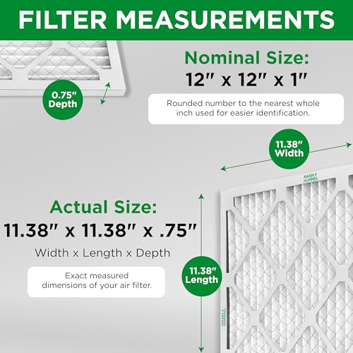 MANN+HUMMEL 12x12x1 MERV 8 Pleated 1" AC Furnace Air Filter. 4 Pack - style: 12 x 12 x 1