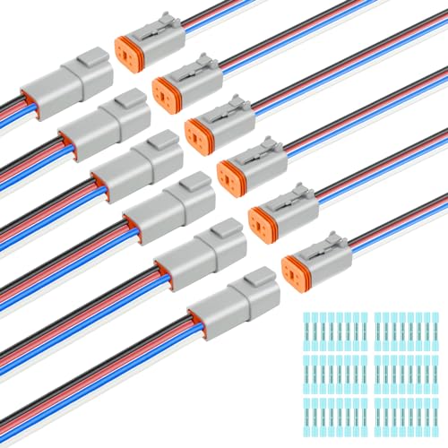 6 Kit Deutsch DT 4 pin Grey Male Female Wiring Harness - color: Grey 4Pin, size: 6Set