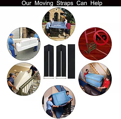 Moving Straps, 2-Person Lifting & Moving Straps, Lifting Straps for 2 Movers, Shoulder Moving Strap Dolly for Lifting Furniture, Appliances, Mattresses, or Any Item Up to 800 lbs, 2 Years Warranty - color: Black
