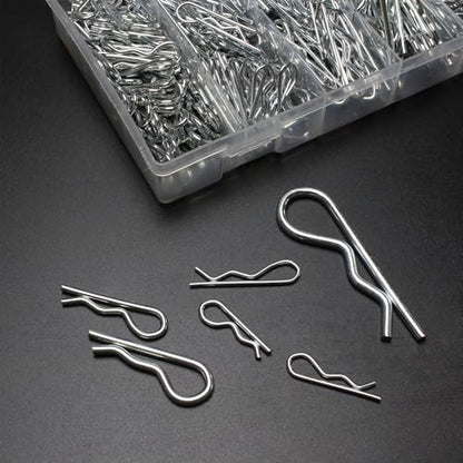 366pcs Cotter Pin Assortment Kit, 6 Sizes R Clip Pin Set