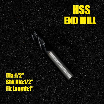 Roughing End Mill JESTUOUS Square Nose 1/2" Shank Dia. 1" Flute Length