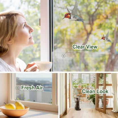 3x25' Aluminum Window Screen mesh, Replacement Mosquito Net Roll, Black - color: Black, size: 3'x25'