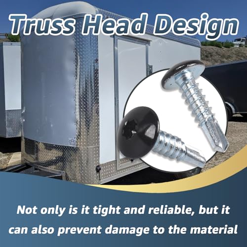 Black Enclosed Trailer Screws #10 x 3/4 in Self Tapping Sheet Metal Screws - color: Black