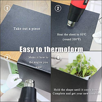 Zuvas Black ABS Plastic Sheet 12" x 16" x 0.06" 6 Pack, DIY Materials - color: black, size: 12" * 16" * 1.5mm