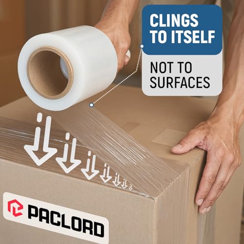 5” x 1000’ Stretch Wrap Mini 8 Rolls with Handle – Clear Plastic Stretch Film 80 Gauge, 500% Elongation, Heavy Duty Shrink Wrap for Moving, Packing & Shipping - style: Pack of 8
