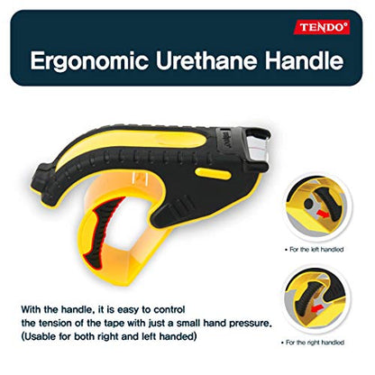 TENDO Heavy Duty Shipping Tape Dispenser, 2 Inch Packing Tape Gun with Patented 10º Sloped Chromium Blade, Replaceable Blade, Ergonomic Reusable Handle for Shipping, P-1200 (3rd Gen.)_Yellow - color: Yellow