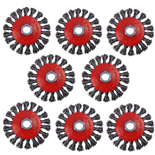 8 Pack 4 Inch Wire Wheels for Angle Grinder, with 5/8" Thread Arbor - style: 8 Pcs 4" Wheel Brush