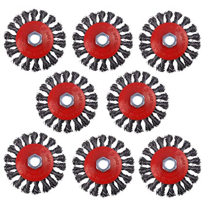 8 Pack 4 Inch Wire Wheels for Angle Grinder, with 5/8" Thread Arbor - style: 8 Pcs 4" Wheel Brush