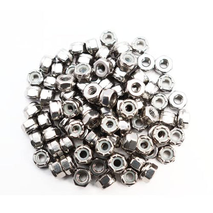 #6‑32 Lock Nut, 100Pcs 304 Stainless Steel Nylock Insert Locking Nuts - size: #6-32 (100 pcs)