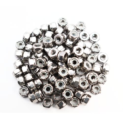 #6‑32 Lock Nut, 100Pcs 304 Stainless Steel Nylock Insert Locking Nuts - size: #6-32 (100 pcs)