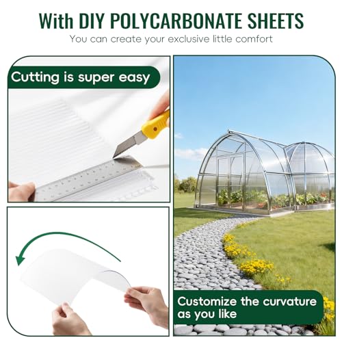 EVERECO 6 Pcs Greenhouse Panel, 6'FT x 2'FT x 0.16" in Polycarbonate Sheet - size: 6'FT x 2'FT x 0.16"IN