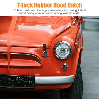 Rubber Bonnet Latch Flexible T-Handle Hasp with Brackets