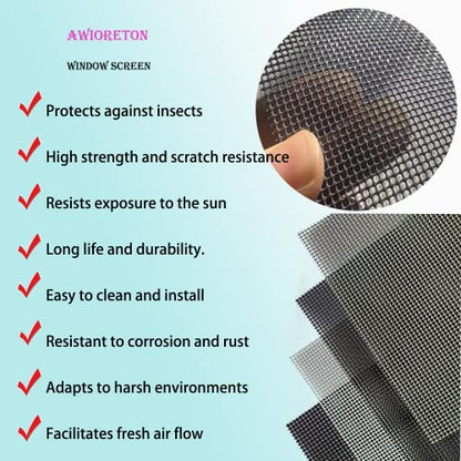 PVC Coated 304 SS Woven Mesh 4-Pack 12x8in, Screen for Vent Cabinet Garden - size: 8.2"x11.8",4pack