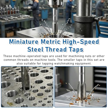 7 Piece Metric Tap Set, M3 M4 M5 M6 M8 M10 Tap and Die Set, Metric Thread TapSet, Spiral Point Taps, Hss Nitriding Coated, With Adjustable T-Handle Wrench