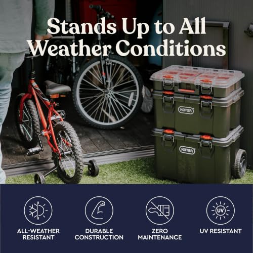 Keter Stack N Rolling Tool Box Modular Storage System 3 Piece - color: Black/Red, size: 3PC System