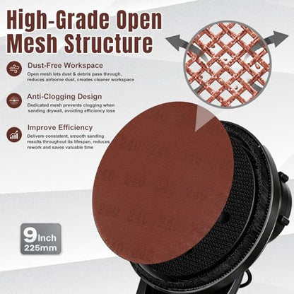 9 Inch Mesh Sanding Discs, 400 Grit Sandpaper for Drywall Sander