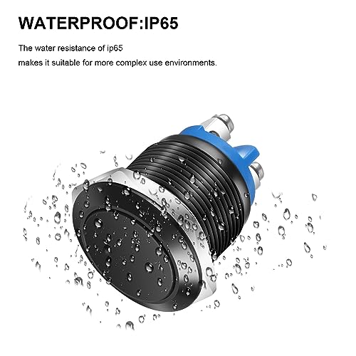 Gebildet 2pcs 22mm 3A/12V 24V 36 DC 110V 250VAC 1NO SPST Momentary Push Button Switch IP65 waterproof Aluminium Alloy Shell Screw Terminal (Black Shell) - color: Black shell
