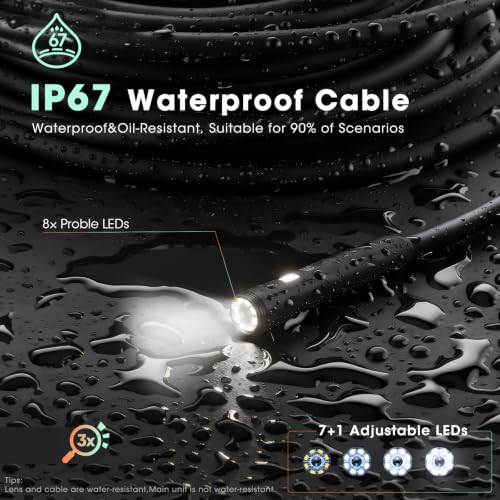 5" Triple Lens Handheld Endoscope Camera with Light