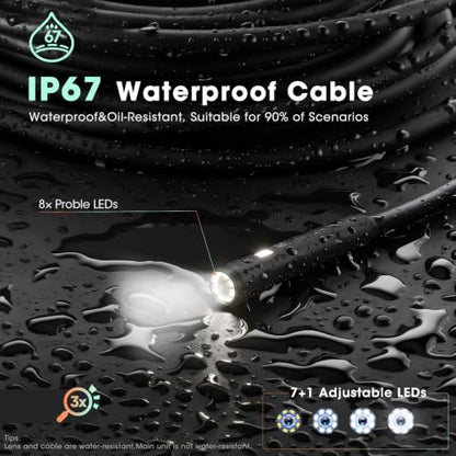 5" Triple Lens Handheld Endoscope Camera with Light