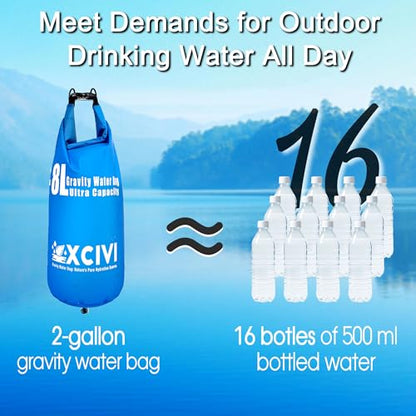 xcivi 8L Gravity Water Bag for Membrane Solutions Straw Water Filter S1
