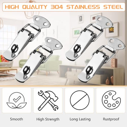 10 PCS Spring Loaded Toggle Latch, Small Spring Toggle Lock, Box Closure, Cap Lock for Toolbox Drawer Chest Case Cabinet
