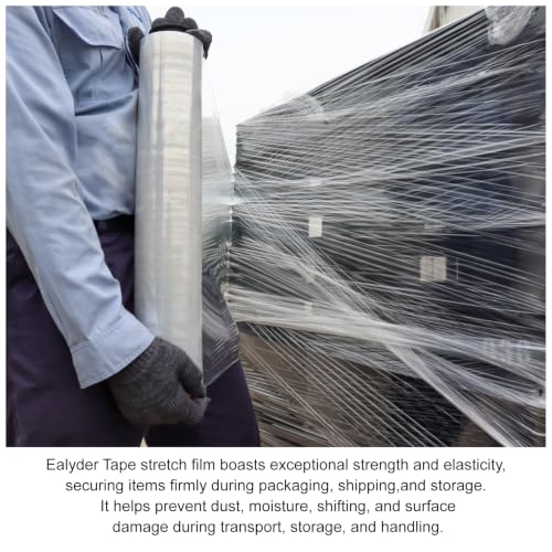 4 Rolls Clear Stretch Wrap 18" x 1000FT x 80 Gauge Heavy Duty Film - size: Clear, 4 Rolls 18 In x 1000 Ft