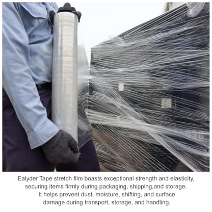 4 Rolls Clear Stretch Wrap 18" x 1000FT x 80 Gauge Heavy Duty Film - size: Clear, 4 Rolls 18 In x 1000 Ft