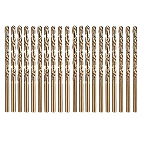3/32 Inch Cobalt Drill Bit Set, M35 Jobber Length Twist Drill Bits,Suitable for Drilling in Hard Metal, Stainless Steel, Cast Iron,20 Pieces - size: 3/32"(20pcs)