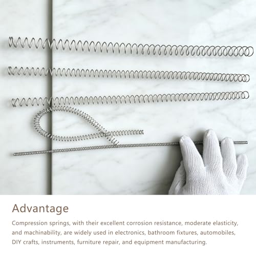 Compression Spring 0.8x16x305mm, 304 SS Long Extension Spring 2 Pack - size: 0.8mm x 16mm x 305mm
