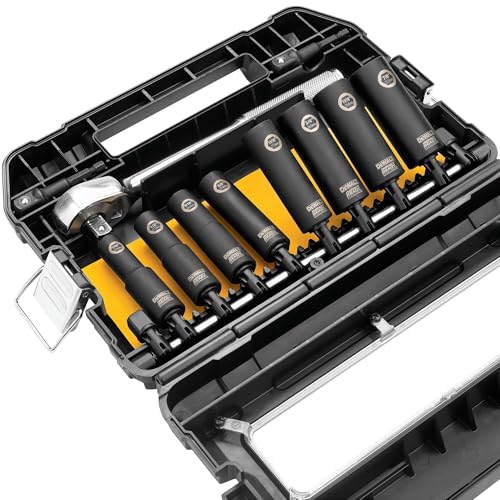 DeWalt Impact Socket Set 1/2 Drive, 10 Piece 1/4" to 1/2" Impact Socket Adapter Set (DW22812)