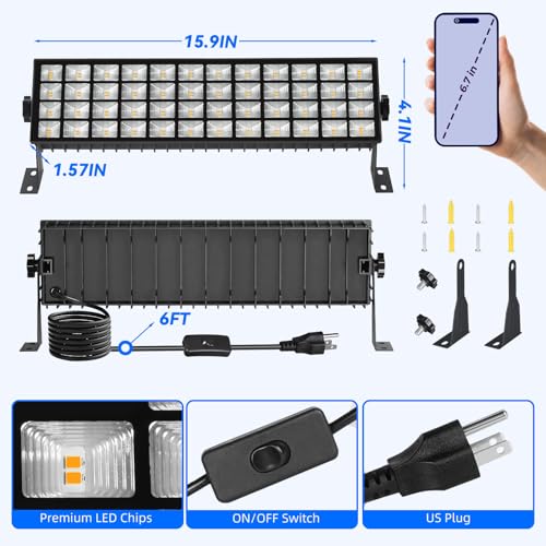 2 Pack LED Shop Lights, 3000K Warm White Plug in Garage Light Waterproof - size: Warm 2pcs