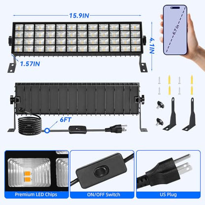 2 Pack LED Shop Lights, 3000K Warm White Plug in Garage Light Waterproof - size: Warm 2pcs