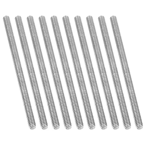 PATIKIL 1/4"-20 UNC 304 Stainless Steel Fully Threaded Rod, 10Pcs 4.3" Length Long Threaded Screw Right Hand Threads All Threaded Rod Studs for Anchoring Bolt, Clamps, Hangers and U-Bolts - size: 1/4"-20 x 4.3"
