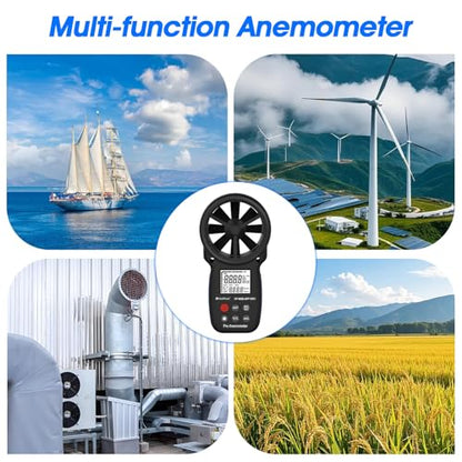 Professional WiFi Anemometer, Smart Wind Speed Meter Gauge with APP, 0.3-40m/s Range, Measures Wind Temp, Max/Min/Avg, Backlight, Ft/min, Knots, Km/h, Mph, (866B-APP-WIFI) - color: 866B-APP-WIFI