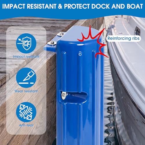 Dock Bumper Fender,Boat Dock Bumpers for Edge or Side - color: Blue, size: 2 Pack