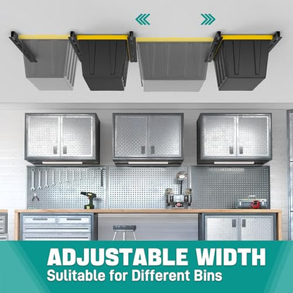 EVERHANGER Ceiling Storage Rack, Heavy Duty Overhead Garage Storage Rack - style: For 5 Bins