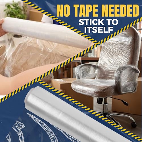 Rockin Rolls Stretch Film Wrap 18" x 1500 FT x 80 Gauge, 1 Roll Pallet Wrap - color: Clear, size: 1 Roll