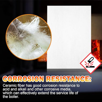High Temperature Gasket Paper, Ceramic Fibre Furnace Gasket Material Insulation Fireplace Sheet for Pellet Stove, Wood Stove, Boiler, Furnaces, Kiln, Forge DIY Exhaust Gasket, 7"x 10"x1/8"Thick, 8 Pcs