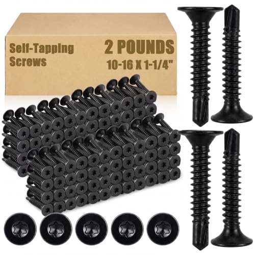 Yaocom 2 lb Wood to Metal Self Drilling Screws, #10-16 x 1-1/4", 286 Pcs - color: 2 lb