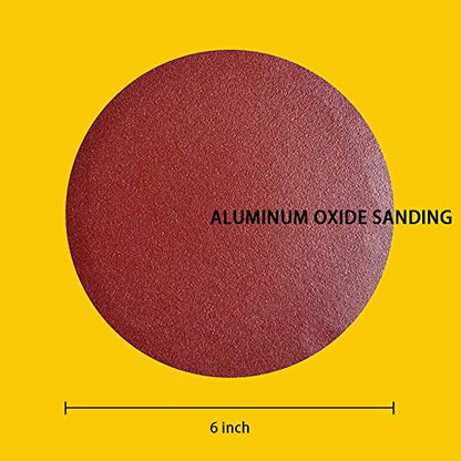 60 PCS 6 Inch NO-Hole PSA Aluminum Oxide Sanding Disc, Self Stick(10 Each of 60 100 150 180 240 400 Grit) - style: 6 Inch