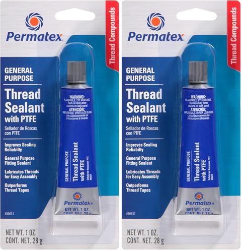 Permatex 80631 Thread Sealant with PTFE, 1 oz, White (Pack of 2) - size: 1 Fl. Oz. (Pack of 2)