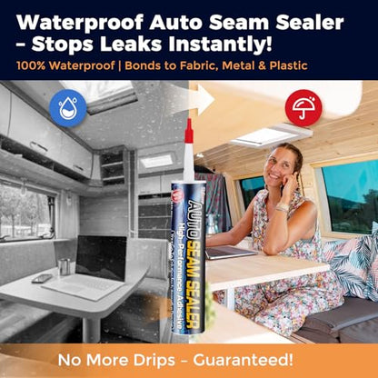 Seam Sealer Automotive-Professional Grade High Strength Waterproof Adhesive for Truck,Marine,Auto Body Repair, Rust & Leak Prevention-Quick Paintable Sealant for Metal,Plastic,RV Roof Sealant White - color: White 1