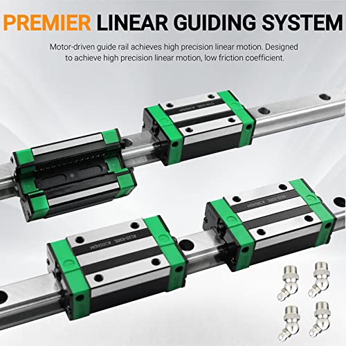 ANWOK 2PCS HGR20 Length 200mm Width 20mm Square Linear Guide Rail + 4PCS HGH20CA Square Slider Bearings Block for 3D Printer - size: 200mm, style: HGR20