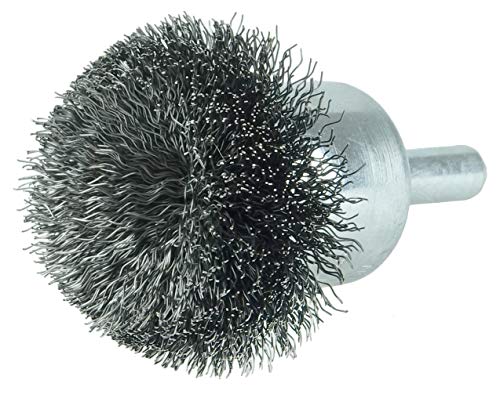 Weiler 10044 Circular Flared Crimped Wire End Brush, 1-1/2", 0.06" Steel Fill, Made in The USA - size: 0.006 Wire Size, style: Steel