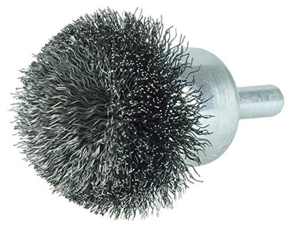 Weiler 10037 1-1/2" Circular Flared Crimped Wire End Brush, .008" Steel Fill, Made in the USA - size: 0.008 Wire Size, style: Steel
